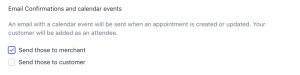 Sesami notification setting for merchants