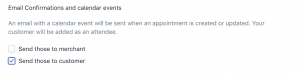 Sesami notification setting for customer